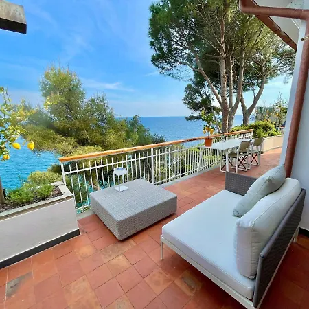 Cokkinis With Garden Overlooking The Sea Varazze